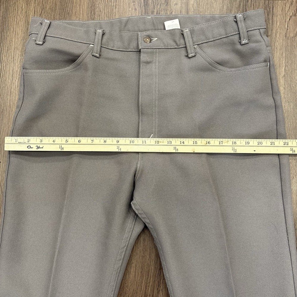 Levi's Black Tag Vintage 1970s Polyester Pants‎ W40 L30 Gray USA - Picture 12 of 16